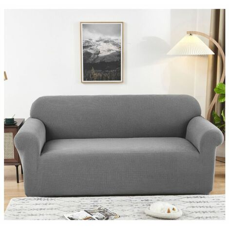 Sofa Covers High Stretch 3 Seater Super Soft Stylish Couch Covers for Dogs Pets Cats Jacquard Spandex Non Slip Sofa Slipcover for Living Room Furniture Protector Not Include Pillow(3 Seater, Light Gr