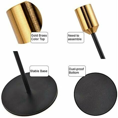 Candle Holders, Gold Candlestick Holders Set of 3 Metal Tall Candle ...