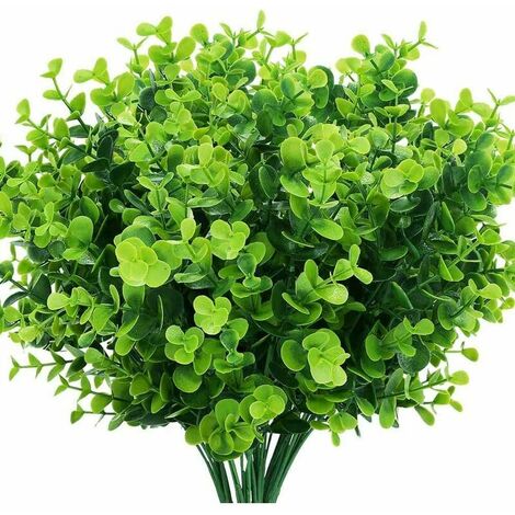 10 Pcs Artificial Green Plants without Potting Artificial Foliage Foliage, Plastic Plant, Indoor Outdoor Flower Arrangement for Party, Wedding, Home Decoration (1/5)