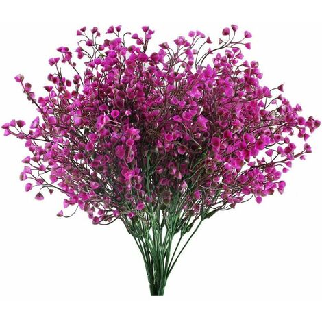4pcs Artificial Gypsophila 7 Branches Artificial Flowers Artificial Shrub Bush Fake Flowers Purple Decoration for Wedding Home Garden (1/5)