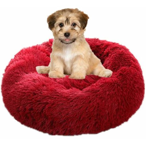 Dog Basket Round Cat Basket Fluffy Pet Bed Cushion Soft and Comfortable, Warm, Waterproof, Non-slip and Washable Dog Cushion Suitable for Cats, Dogs 40CM (1/4)