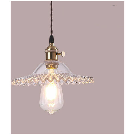 E27 Industrial Vintage Glass Pendant Lights Retro Ceiling Light Glass Lighting Retro Pendant Lights Industrial Ceiling Lighting Pendant Lights Ceiling Lights Lighting (Transparent Glass (1/5)