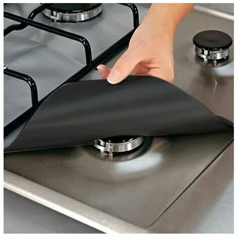 4Pcs Universal Gas Hob Screen Protector Non-Stick Teflon Reusable Gas Stove Mats Quick Cleaning 2727cm Protectors (1/4)