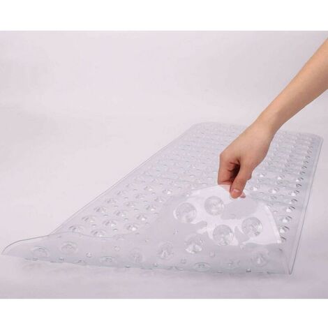 Non-slip bath mat with 200 suction cups 100 x 40 cm - Transparent