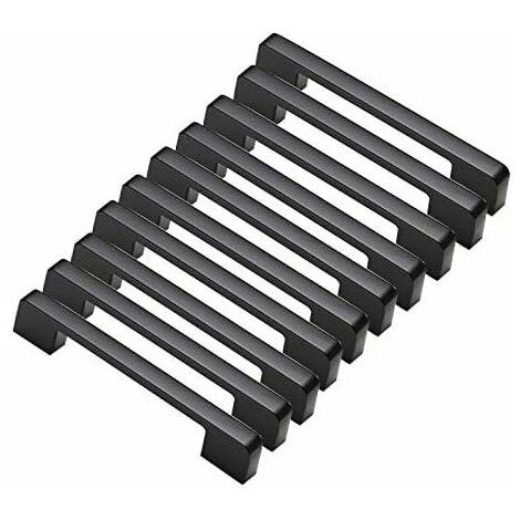 10pcs Black Door Handles Zinc Alloy Handles T Bar Stick Kitchen Cabinet Hole Center 160mm (1/5)