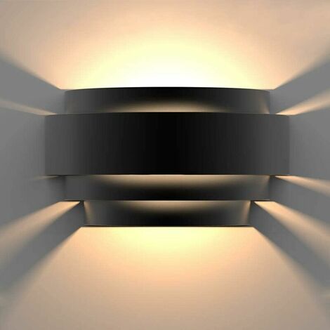 Indoor Wall Light LED Wall Lamp Modern Black Downlighter Decoration Light for Living Room Bedroom Hallway, Warm White (Bulb Includes)