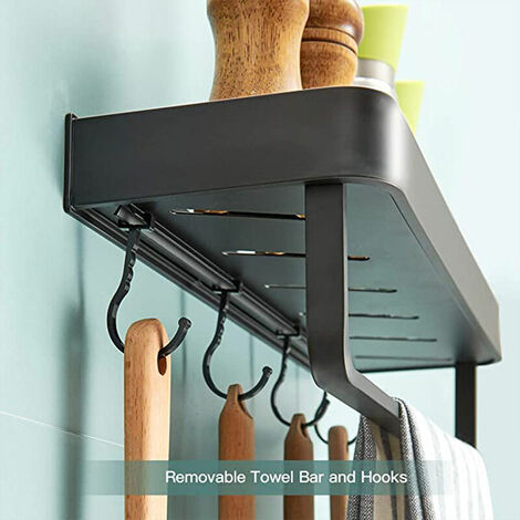 No Drilling Shower Shelf for Shower Rail - Bathroom Organizer Holder for Shampoo White40cm
