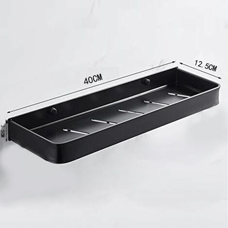 No Drilling Shower Shelf for Shower Rail - Bathroom Organizer Holder for Shampoo White40cm