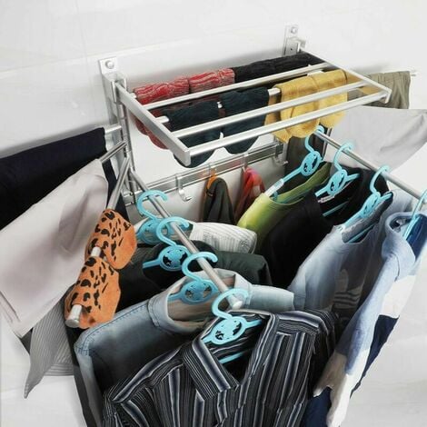 Hanging Drying Rack Foldable Clothes Dryer Wall Mounted Swivel