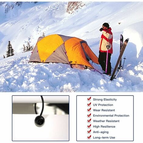 Ball Bungee Cords 8 Inch Elastic Cord with Ball, 50 PCS Heavy Duty Bungee Cord Balls Canopy Tarp Tie Home Depot for Camping, Shelter ,Cargo,Tent Poles UV Resistant