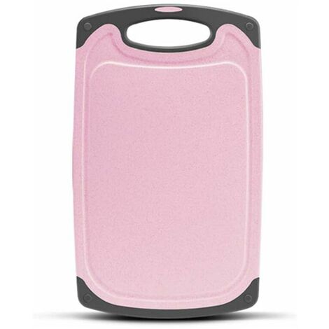 Pack Cutting Boards, Wheat Straw, Kitchen Cutting Board, Kitchen Supplies, with Juice Grooves and Easy-Grip Handles, Nordic Pink (1/5)