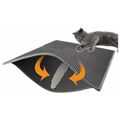 Cat Litter Mat, Foldable Double Layer Waterproof Honeycomb Cat Feeder Floor Protector Mat and Easy Clean Mat (40  50cm)