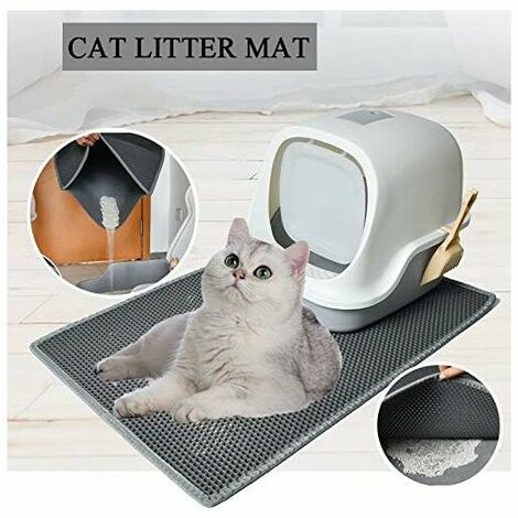 Cat Litter Mat, Foldable Double Layer Waterproof Honeycomb Cat Feeder Floor Protector Mat and Easy Clean Mat (40  50cm)