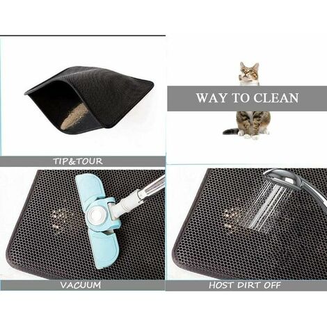 Cat Litter Mat, Foldable Double Layer Waterproof Honeycomb Cat Feeder Floor Protector Mat and Easy Clean Mat (40  50cm)