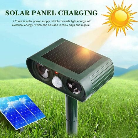 Solar Cat Repellent, Ultrasonic Animal Repeller Pet Repellent and Animal Control Solar Battery Operated with PIR Motion Sensor, Ourdoor Waterproof Electronic Dog Cat Scarer Deterrent