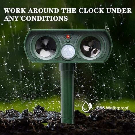 Solar Cat Repellent, Ultrasonic Animal Repeller Pet Repellent and Animal Control Solar Battery Operated with PIR Motion Sensor, Ourdoor Waterproof Electronic Dog Cat Scarer Deterrent