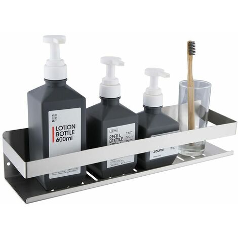 Self Adhesive Shower Caddy, Bathroom Shelf Without Drilling SUS304 Stainless Steel Adhesive Shower Caddy, Brushed Nickel 40CM