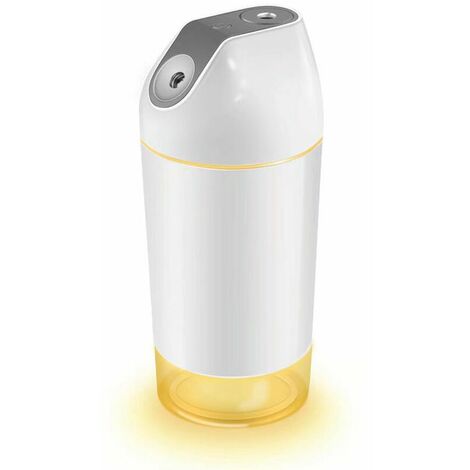 Air Humidifier Mini 2600mAh Battery Operation,480ml Portable Mute Humidifier For Bedroom Car Office with Warm Light and Auto Shut-Off,Grey (1/5)