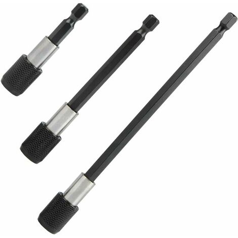 3Pcs 1/4 Magnetic Screwdriver Bit Holder with 60mm / 100mm / 150mm Hex Shank for Screws, Nuts and other Manual Drill (1/5)