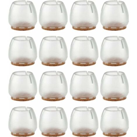 16 Pieces Chair Caps 25-29mm Furniture Glides Silicone Protection Furniture Leg Pads Chair Leg Covers Table Cover Scratches Floor Protectors for Round Legs