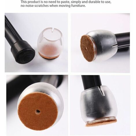 16 Pieces Chair Caps 25-29mm Furniture Glides Silicone Protection Furniture Leg Pads Chair Leg Covers Table Cover Scratches Floor Protectors for Round Legs