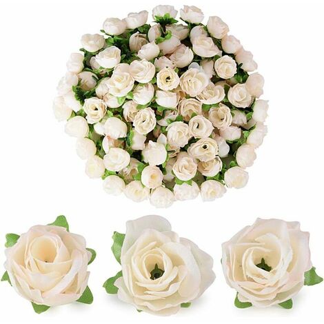 (Dia: 3cm) 100pcs Artificial Rose Flower Head Flower Head Fake Artificial Plant Decoration for Home Wedding Party Flesh Color (1/5)