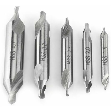 5pcs Center Drill Bit 60 Degree Double Ended Drill Bit 1.5 / 2.0 / 2.5 / 3.0 / 4.0mm (1/5)