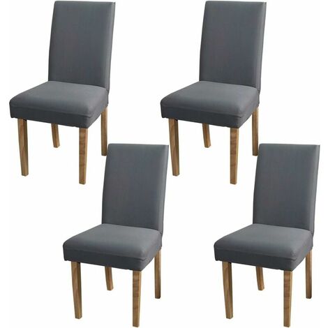 4PCS Stretch Removable Washable Dining Room Chair Protector Slipcovers/Home Decor Dining Room Seat Cover (Gray) (1/5)
