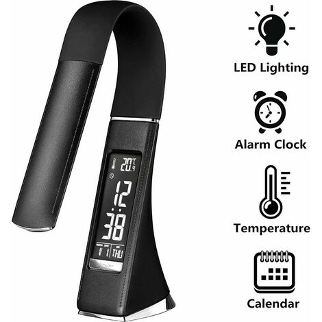 U2 5W LED desk lamp, dimmable screen, table lamp with alarm clock ...
