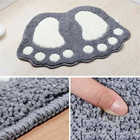 Non-slip bath mat Large feet pattern For bathroom, shower Absorbent (mauve)