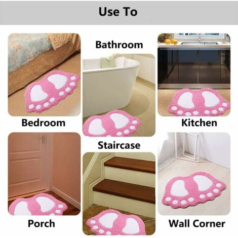 Non-slip bath mat Large feet pattern For bathroom, shower Absorbent (mauve)