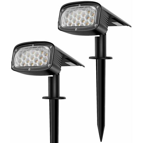 Outdoor Solar Spotlight, 34 LEDs Outdoor Garden Waterproof Solar Light, 3-Mode Solar Floodlight for Path, 2 pieces (1/5)