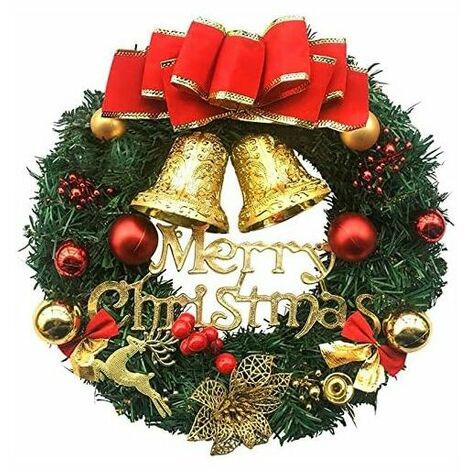 Christmas Wreath, 30 cm, Artificial Flowers Garland, Christmas Wreath Xmas Indoor and Outdoor Ideal Christmas Decoration for Shops, Offices, Christmas Tree or DIY (1/5)