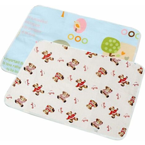 2 Piece Changing Mat, Washable Changing Mat Incontinence Mattress Travel Baby & Toddler Travel Changing Mat, Reusable Urine Mat Cover for Toddler Boys Girls (50 70cm) (1/5)