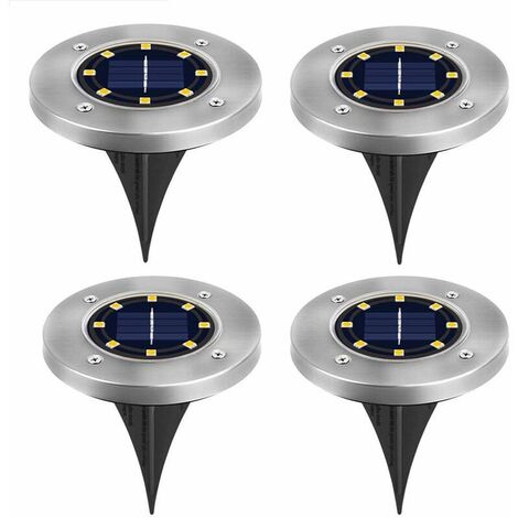 8 Solar Garden LED Lawn, Patio, Yard Solar Planter 4-Piece White (1/5)