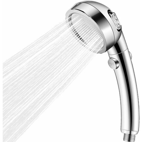 Shower Head, Hand Shower High Pressure Shower Head Eco Shower SPA Shower in Bathroom, Massage Spray Hand Shower 3 Modes Water Saver and Switch Button, Chrome (1/5)