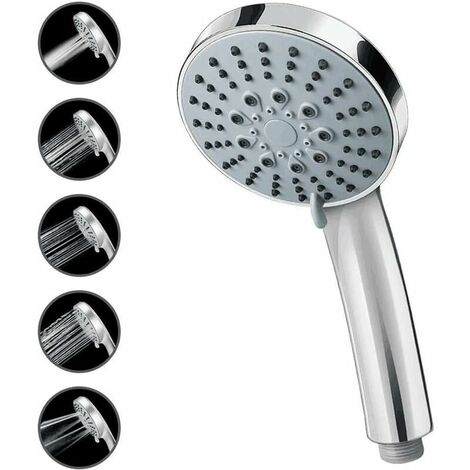 Shower Head, Universal 5-Mode Hand Shower, High Pressure Shower In Chrome Bathroom Hand Shower