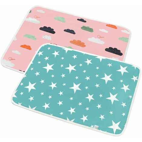2-Piece Washable Baby & Toddler Changing Mat - Breathable, Washable & Reusable Urine Mat Cover for Toddler Boys Girls - 50  70cm (1/5)