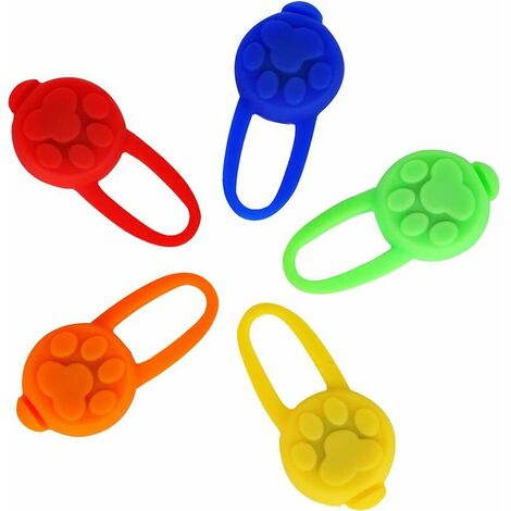 5 Pièces Pendentif Lumineux Clignotant LED, Collier LED de Silicone de Chien Collier de Lumière pour Animal, Pendentifs pour Colliers de Chien Chat couleur aléatoire (1/5)