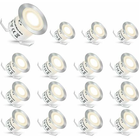 Spot LED Encastrable,Spots Encastrés LED Extérieur Spots Luminaires pour Escaliers Lumière Step Stair Garden Patio, IP67 Etanche (Blanc naturel, 16 Pièces) (1/5)