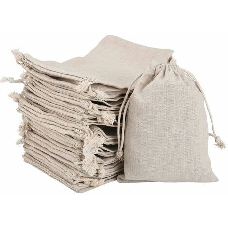 30 Sachets En Toile De Jute Avec Cordon - 10x12 Cm - Réutilisables - Pour Cadeaux, Mariage, Décoration