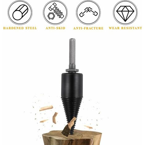Cône Fendeur à Bois 38 Mm - Pour Perceuse, Acier Forgé, Pour Fendre Bûches Facilement, Longueur 14 Cm - 12