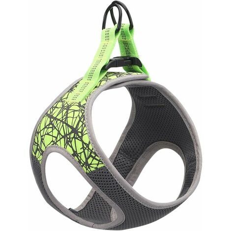 Harnais pour chien avec fermeture velcro pour chiens de petite et moyenne taille Harnais de sécurité respirant réglable et réfléchissant Harnais de poitrine pour la marche, la course, l'entraî (1/5)