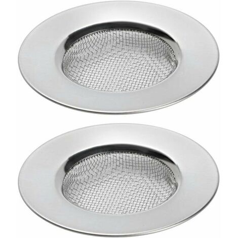 Lot de 2 passoires d'évier pour douche, receveur de cheveux du trou de prise éviers de baignoire ou de cuisine Filtres de drainage pour évier en acier inoxydable. Diamètre de 3 Inch 7,6 cm (1/5)