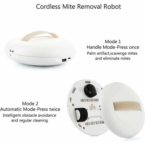 Robot d'élimination des acariens Instrument d'élimination des acariens du Pilote Automatique UV Nettoyant acariens de lit Robot de stérilisation Ultraviolet pour Matelas Oreillers Tissu