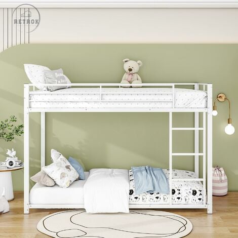 Lits enfants 90200cm, lits superposés, lits en fer, lits superposés en fer de forme classique, blanc