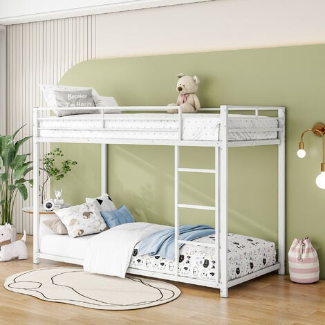 Lits enfants 90200cm, lits superposés, lits en fer, lits superposés en fer de forme classique, blanc