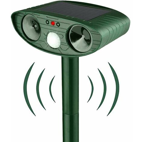 Répulsif Solaire à Ultrasons Pour Jardin - 360°, 4 Modes, Détection Mouvement 12m, étanche