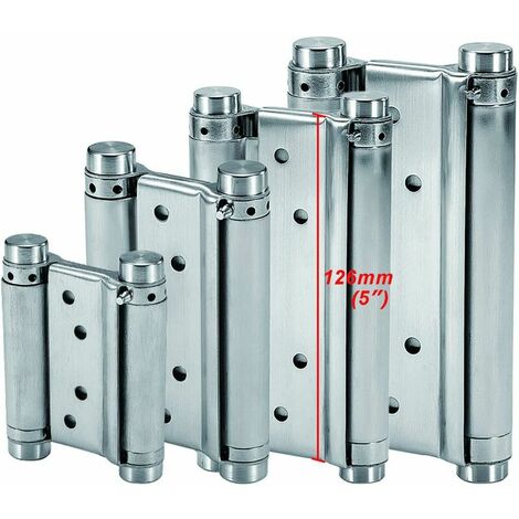 Charnières à Ressort (126mm) en Acier Inox à Double Action pour Portes Battante Charnière Fermeture Automatique pour Saloon Café Bar Pub Comptoir Porte Placard Jusqu'à 25kg (2 PCS) (1/5)