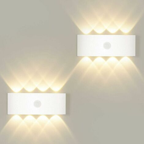 8W Applique avec Détecteur de Mouvement,Allumage et Extinction Automatiques Applique Blanc Chaud 3000K,Lampe Mural Capteur d'éclairage pour Extérieur/Intérieur IP65 (1/5)